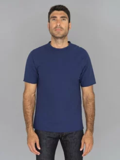 Loop & Weft Dual Layered Knit Raw Edge Crewneck T-Shirt French Navy Blue NEW ARRIVALS