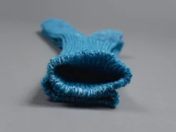 Nishiguchi Kutsushita Hemp Cotton Ribbed Socks Ocean Blue