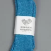 Nishiguchi Kutsushita Hemp Cotton Ribbed Socks Ocean Blue