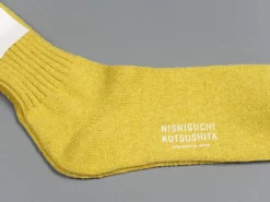 Nishiguchi Kutsushita Silk Cotton Socks Beer Yellow