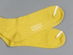 Nishiguchi Kutsushita Silk Cotton Socks Beer Yellow