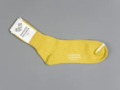 Nishiguchi Kutsushita Silk Cotton Socks Beer Yellow