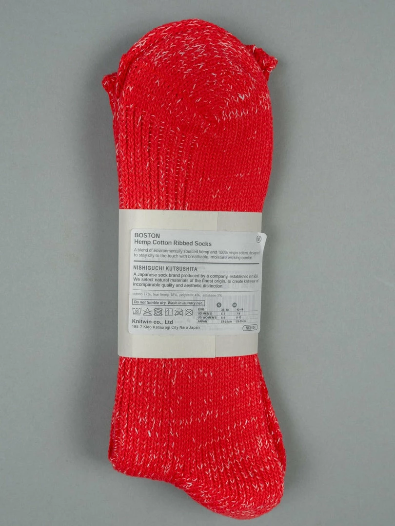 Nishiguchi Kutsushita Hemp Cotton Ribbed Socks Autumn Leaves 4 Nishiguchi Kutsushita Hemp Cotton Ribbed Socks Autumn Leaves