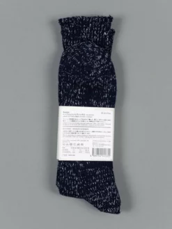 Nishiguchi Kutsushita Hemp Cotton Ribbed Socks Midnight