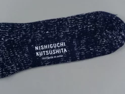 Nishiguchi Kutsushita Hemp Cotton Ribbed Socks Midnight