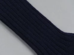 Nishiguchi Kutsushita Wool Ribbed Socks Navy