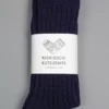 Nishiguchi Kutsushita Wool Ribbed Socks Navy