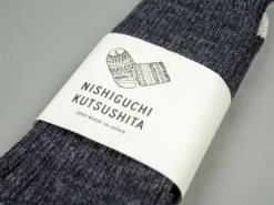 Nishiguchi Kutsushita Recycled Cotton Ribbed Socks Charcoal 18 Nishiguchi Kutsushita Recycled Cotton Ribbed Socks Charcoal