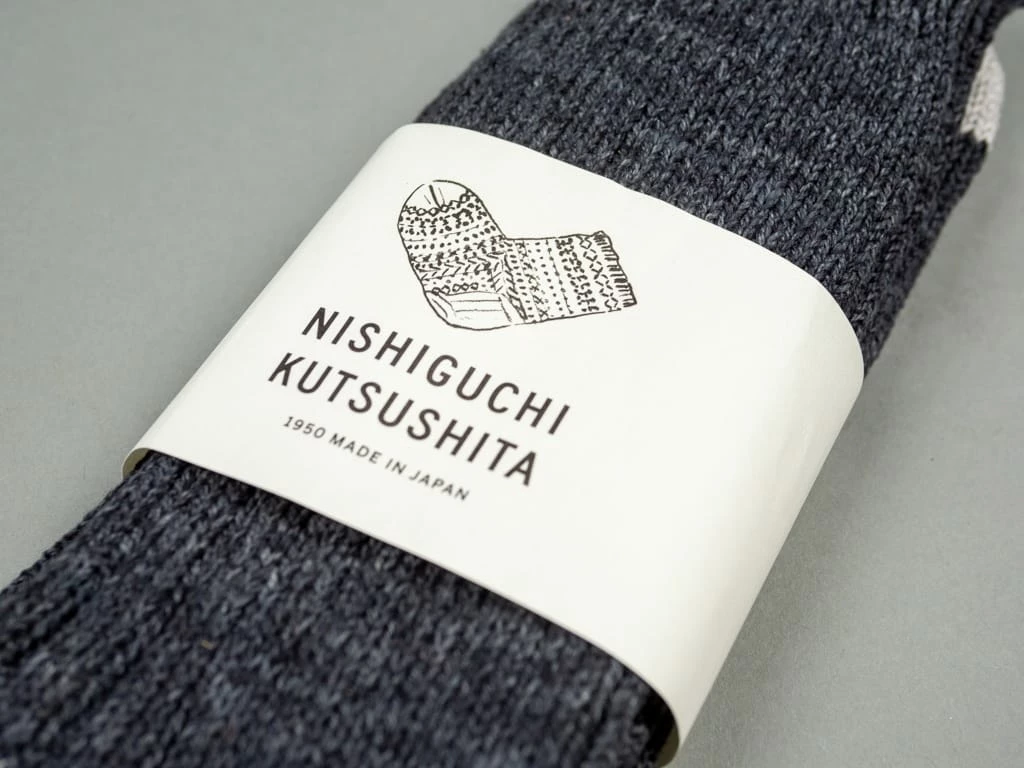 Nishiguchi Kutsushita Recycled Cotton Ribbed Socks Charcoal 8 Nishiguchi Kutsushita Recycled Cotton Ribbed Socks Charcoal