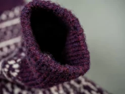 Nishiguchi Kutsushita Wool Jacquard Socks Good Purple