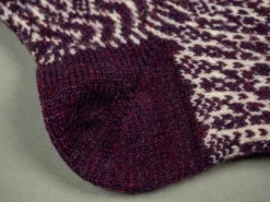 Nishiguchi Kutsushita Wool Jacquard Socks Good Purple