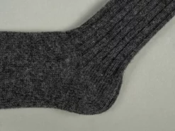 Nishiguchi Kutsushita Wool Ribbed Socks Charcoal
