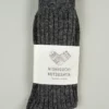 Nishiguchi Kutsushita Wool Ribbed Socks Charcoal