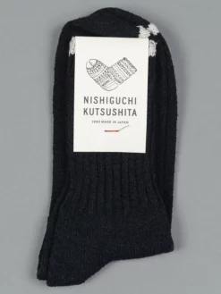 Nishiguchi Kutsushita Silk Cotton Socks Black