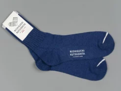 Nishiguchi Kutsushita Silk Cotton Socks Deep Blue 10 Nishiguchi Kutsushita Silk Cotton Socks Deep Blue