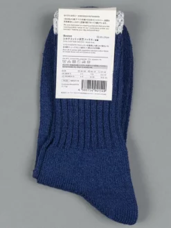 Nishiguchi Kutsushita Silk Cotton Socks Deep Blue