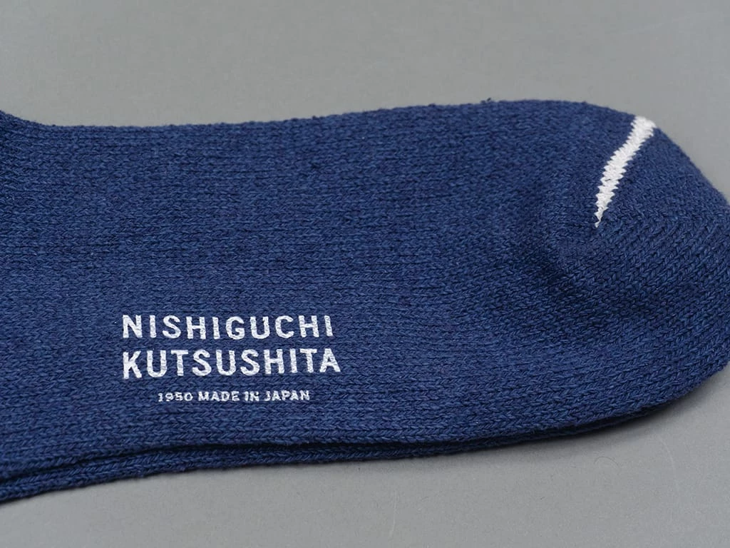 Nishiguchi Kutsushita Silk Cotton Socks Deep Blue 6 Nishiguchi Kutsushita Silk Cotton Socks Deep Blue