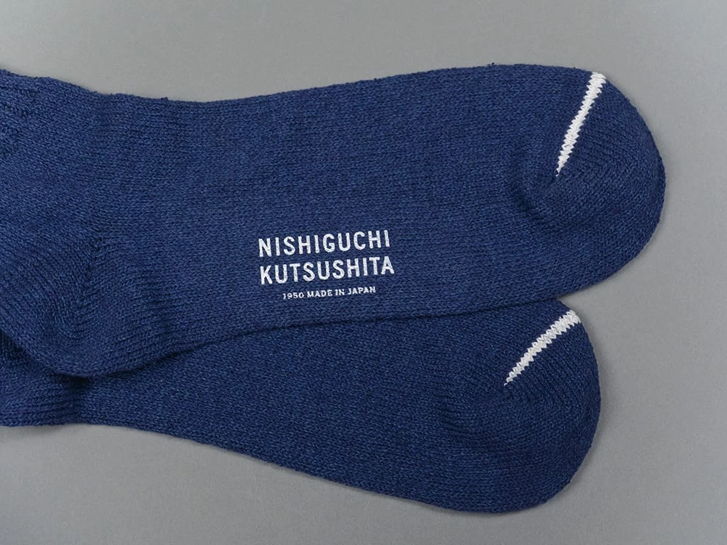 Nishiguchi Kutsushita Silk Cotton Socks Deep Blue 8 Nishiguchi Kutsushita Silk Cotton Socks Deep Blue