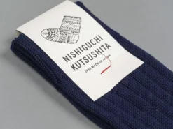 Nishiguchi Kutsushita Egyptian Cotton Ribbed Navy 13 Nishiguchi Kutsushita Egyptian Cotton Ribbed Navy