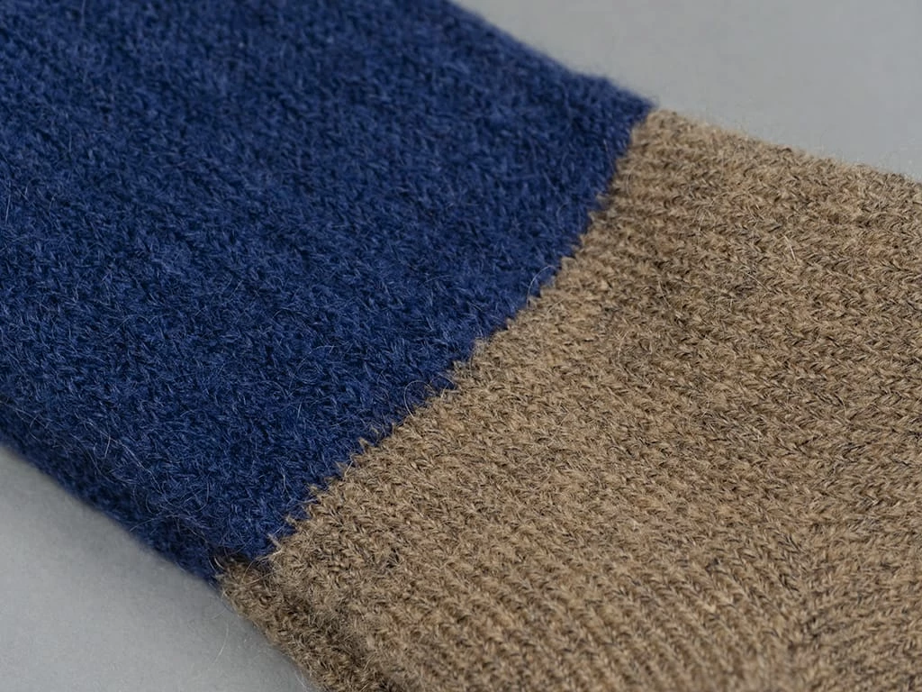 Nishiguchi Kutsushita Mohair Wool Pile Socks Navy 6 Nishiguchi Kutsushita Mohair Wool Pile Socks Navy