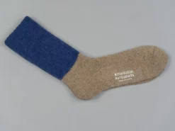Nishiguchi Kutsushita Mohair Wool Pile Socks Navy 11 Nishiguchi Kutsushita Mohair Wool Pile Socks Navy