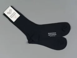 Nishiguchi Kutsushita Egyptian Cotton Ribbed Socks Black