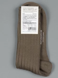 Nishiguchi Kutsushita Egyptian Cotton Ribbed Chocolate Milk