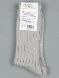 Nishiguchi Kutsushita Egyptian Cotton Ribbed Light Grey