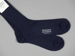 Nishiguchi Kutsushita Egyptian Cotton Ribbed Navy 11 Nishiguchi Kutsushita Egyptian Cotton Ribbed Navy