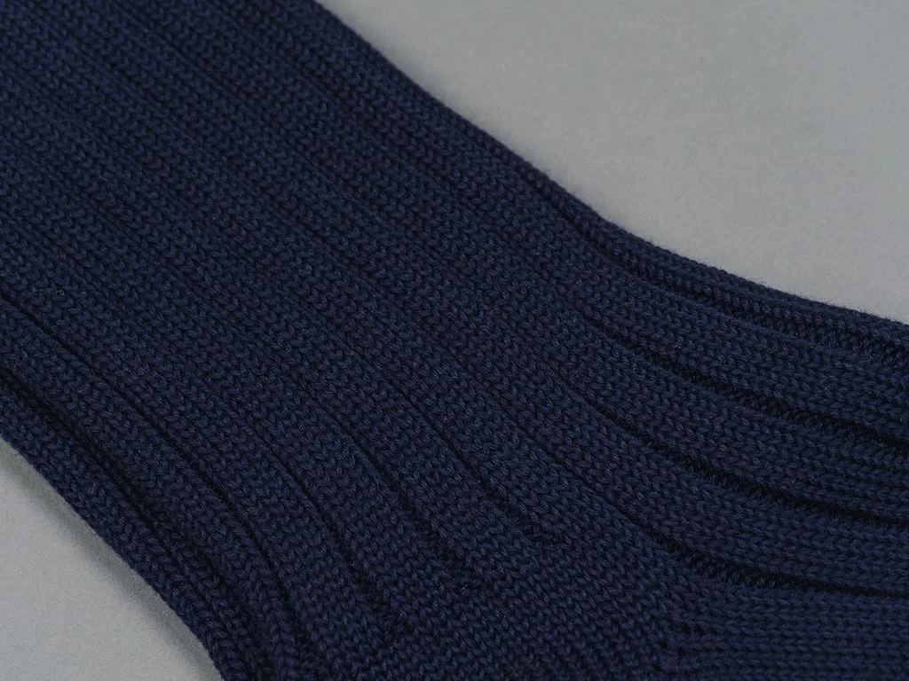 Nishiguchi Kutsushita Egyptian Cotton Ribbed Navy 6 Nishiguchi Kutsushita Egyptian Cotton Ribbed Navy