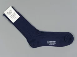 Nishiguchi Kutsushita Egyptian Cotton Ribbed Navy 14 Nishiguchi Kutsushita Egyptian Cotton Ribbed Navy