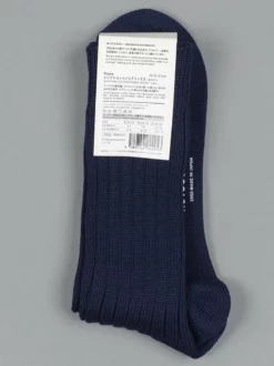 Nishiguchi Kutsushita Egyptian Cotton Ribbed Navy