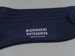 Nishiguchi Kutsushita Egyptian Cotton Ribbed Navy 15 Nishiguchi Kutsushita Egyptian Cotton Ribbed Navy