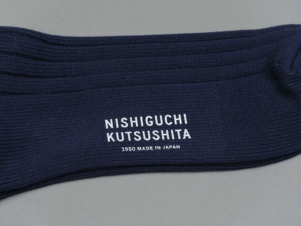 Nishiguchi Kutsushita Egyptian Cotton Ribbed Navy 9 Nishiguchi Kutsushita Egyptian Cotton Ribbed Navy