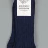 Nishiguchi Kutsushita Egyptian Cotton Ribbed Navy