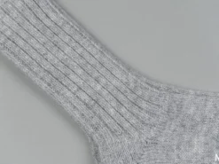 Nishiguchi Kutsushita Wool Ribbed Socks Light Grey