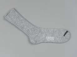 Nishiguchi Kutsushita Wool Ribbed Socks Light Grey