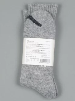 Nishiguchi Kutsushita Wool Ribbed Socks Light Grey