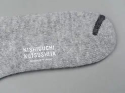 Nishiguchi Kutsushita Wool Ribbed Socks Light Grey