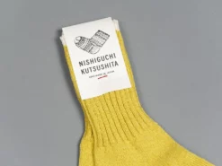 Nishiguchi Kutsushita Silk Cotton Socks Beer Yellow