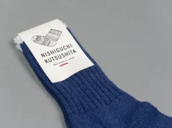 Nishiguchi Kutsushita Silk Cotton Socks Deep Blue 12 Nishiguchi Kutsushita Silk Cotton Socks Deep Blue