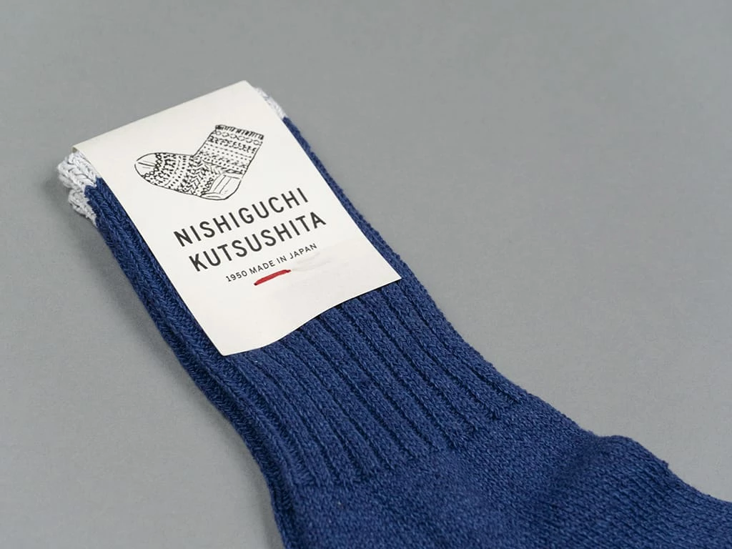 Nishiguchi Kutsushita Silk Cotton Socks Deep Blue 7 Nishiguchi Kutsushita Silk Cotton Socks Deep Blue