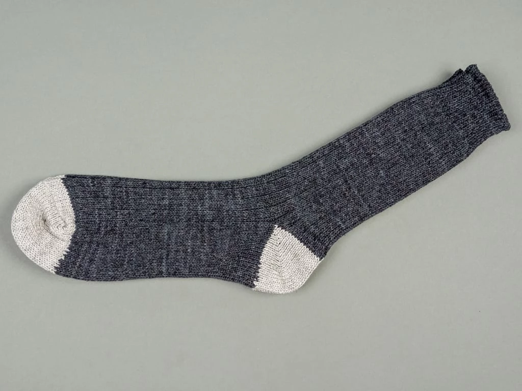 Nishiguchi Kutsushita Recycled Cotton Ribbed Socks Charcoal 5 Nishiguchi Kutsushita Recycled Cotton Ribbed Socks Charcoal