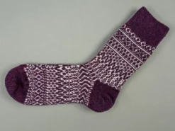 Nishiguchi Kutsushita Wool Jacquard Socks Good Purple