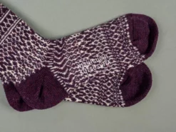 Nishiguchi Kutsushita Wool Jacquard Socks Good Purple