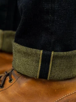 ONI Denim 122S-GROL "Greyish-Olive Overdye" 15oz Stretch Relax Tapered Jeans NEW ARRIVALS 47 ONI Denim 122S-GROL