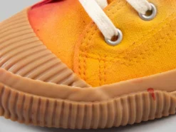 NEW ARRIVALS Pras Shellcap Low "Mura" Uneven Hand Dyed Sneakers Orange/Gum 21 NEW ARRIVALS Pras Shellcap Low