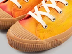 NEW ARRIVALS Pras Shellcap Low "Mura" Uneven Hand Dyed Sneakers Orange/Gum 20 NEW ARRIVALS Pras Shellcap Low