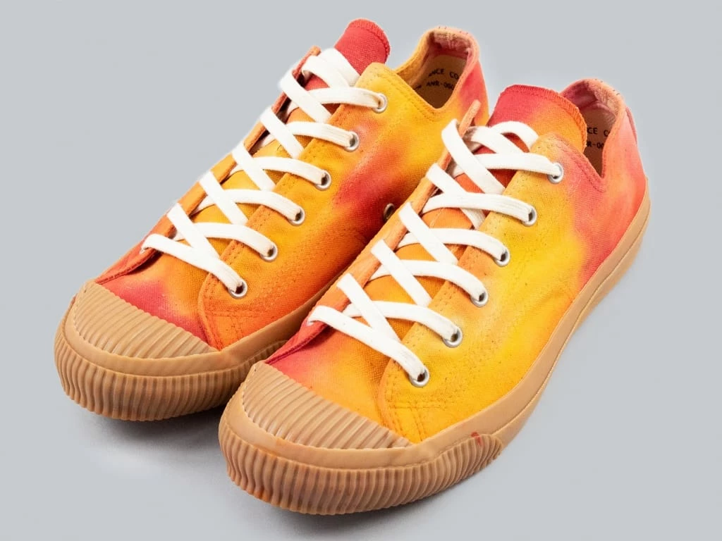 NEW ARRIVALS Pras Shellcap Low "Mura" Uneven Hand Dyed Sneakers Orange/Gum 4 NEW ARRIVALS Pras Shellcap Low "Mura" Uneven Hand Dyed Sneakers Orange/Gum