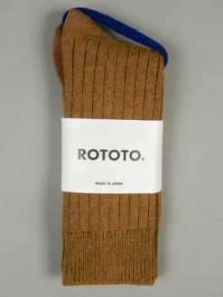 ROTOTO Cotton Wool Ribbed Crew Socks O.D.